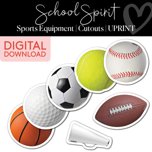 School Spirit Sports Equipment Cutouts UPRINT 