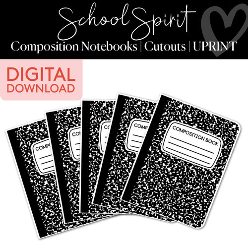 School Spirit Composition Notebooks Cutouts UPRINT 