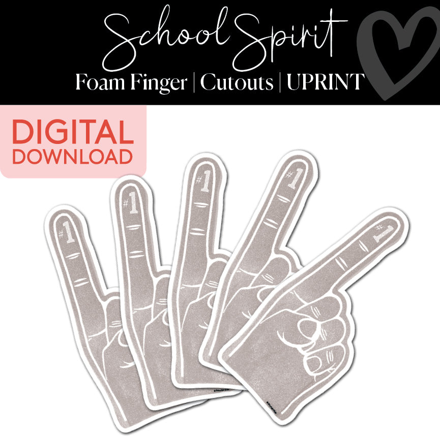 Foam Finger | Classroom Cut Outs | School Spirit | Printable Classroom – Schoolgirl Style