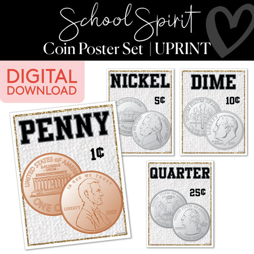 School Spirit Coin Poster Set UPRINT 