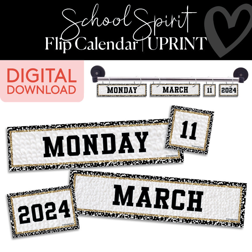 Classroom Flip Calendar | School Spirit | Printable Classroom Decor | – Schoolgirl Style classroom-flip-calendar-school-spirit-printable-classroom-decor-schoolgirl-style