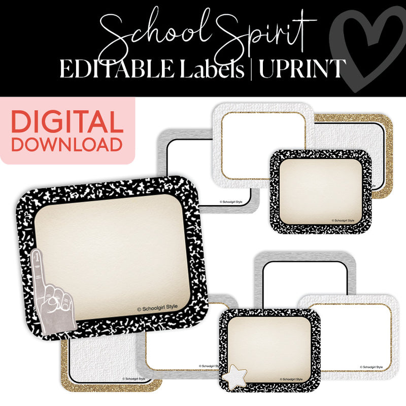 Classroom Labels | School Spirit | Printable Classroom Decor | Schoolgirl Style