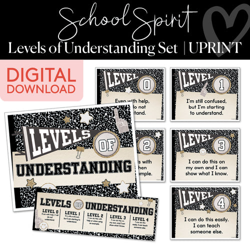 School Spirit Levels of Understanding Set UPRINT 