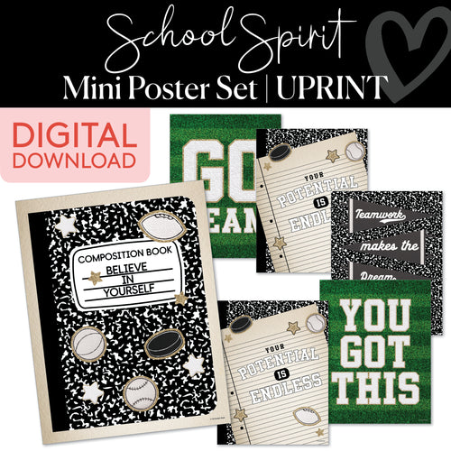 School Spirit Mini Poster Set UPRINT 