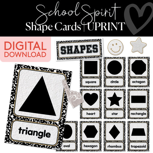School Spirit Shape Cards UPRINT 