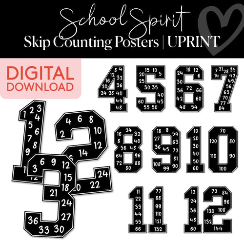 School Spirit Skip Counting Posters UPRINT 