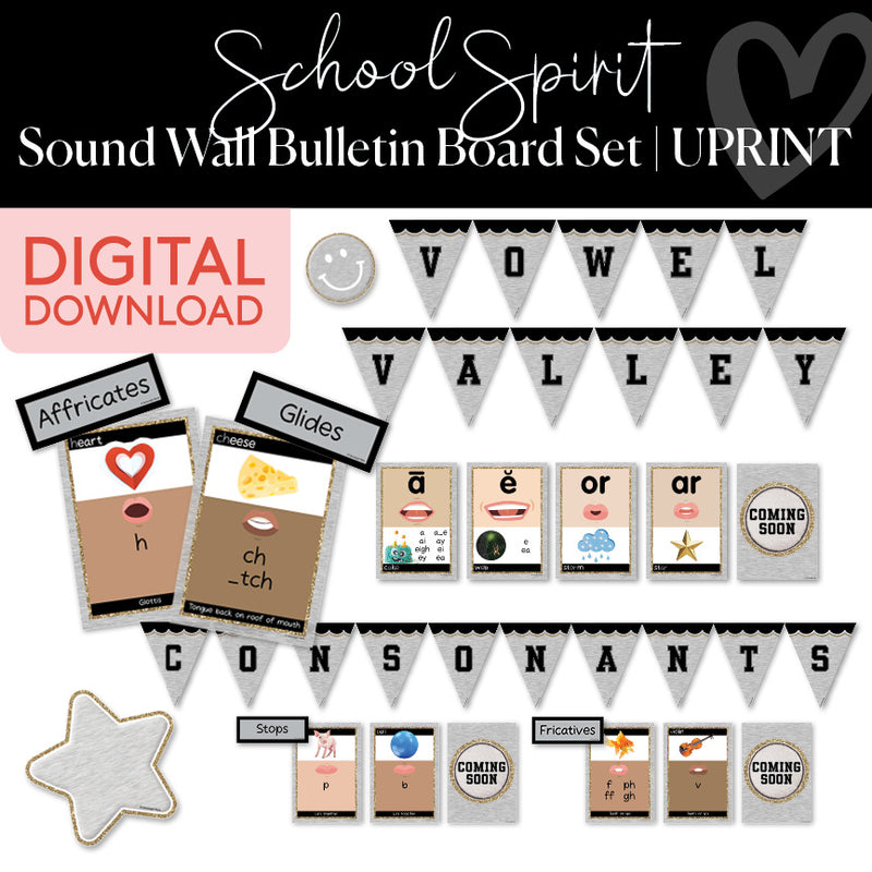 School Spirit Sound Wall Bulletin Board Set UPRINT