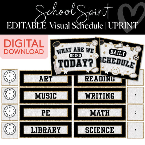 School Spirit Editable Visual Schedule UPRINT 
