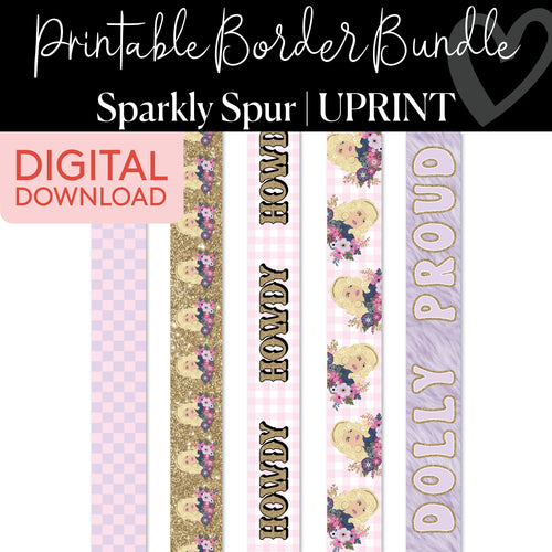 sparkly spur printable border bundle