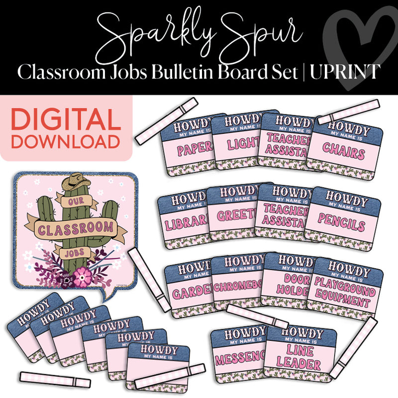 Classroom Jobs | Sparkly Spur | Printable Classroom Decor | Schoolgirl Style