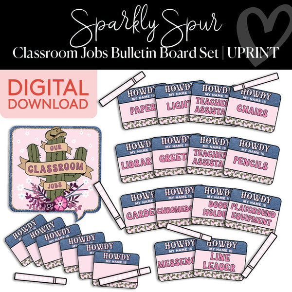 Classroom Jobs | Sparkly Spur | Printable Classroom Decor | Schoolgirl ...