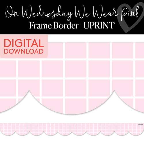 Pink Grid Printable Classroom Border