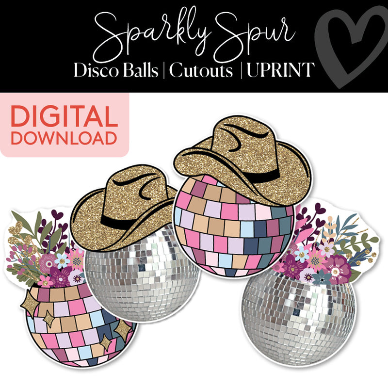Disco Balls | Classroom Cut Outs | Sparkly Spur | Printable Classroom Decor | Schoolgirl Style