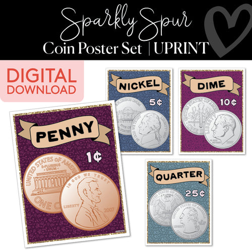 Sparkly Spur Coin Poster Set UPRINT 