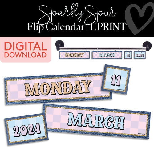 Sparkly Spur Flip Calendar UPRINT 