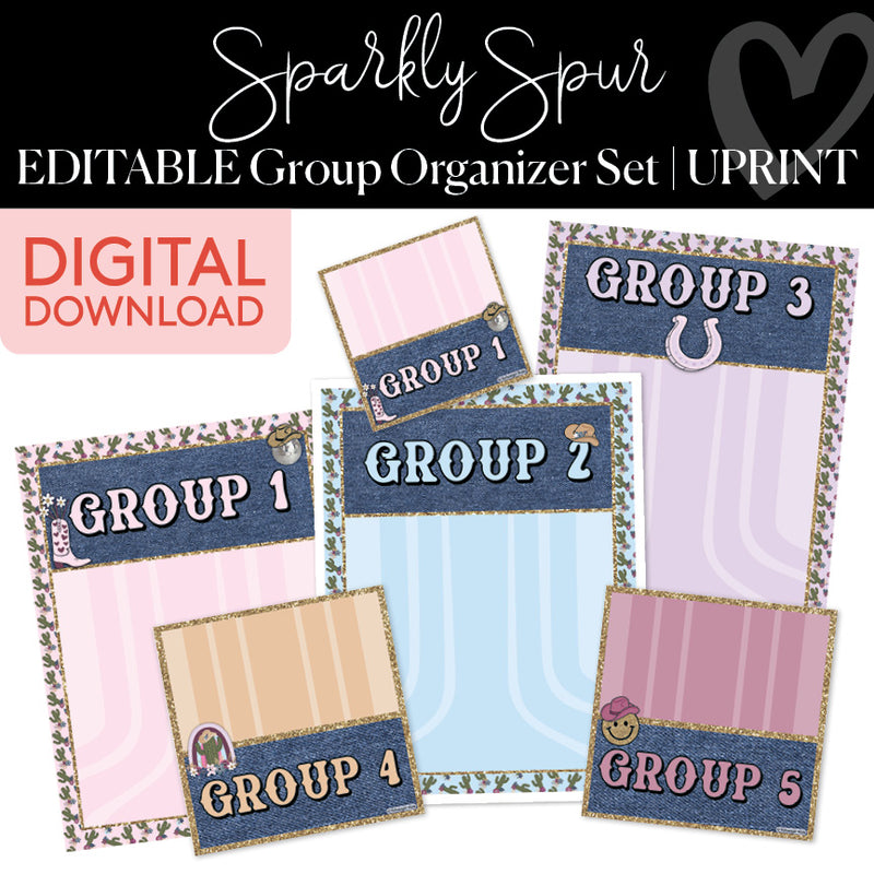 Sparkly Spur Editable Group Organizer Set UPRINT 