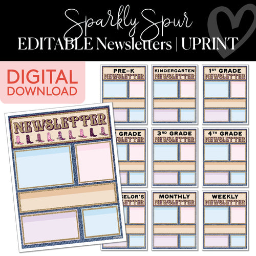 Sparkly Spur Editable Newsletters UPRINT 