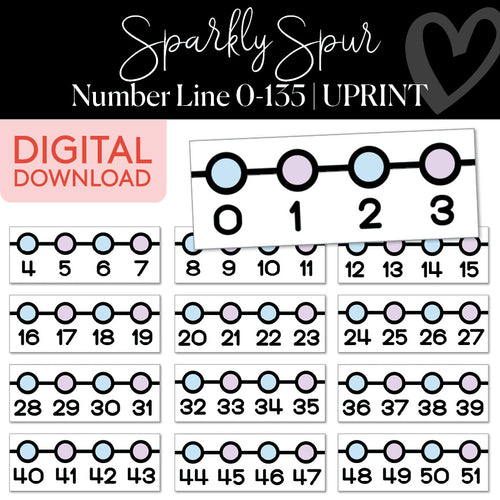 Sparkly Spur Number Line 0-135 UPRINT 