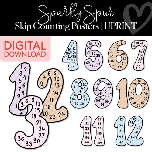 Sparkly Spur Skip Counting Posters UPRINT 