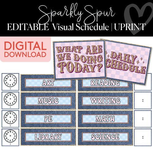 Sparkly Spur Editable Visual Schedule UPRINT 