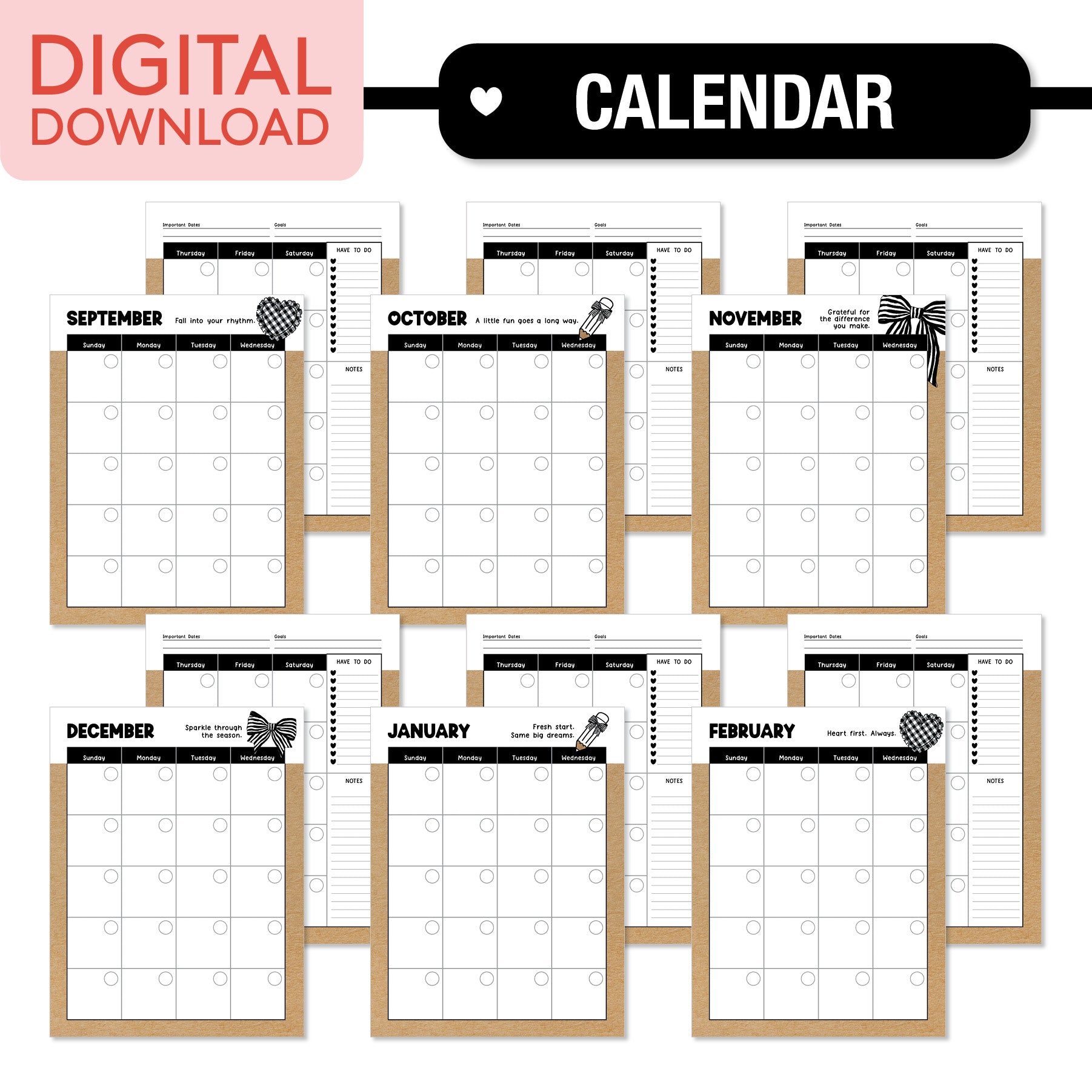 Printable Black and White Teacher Planner | Simply Sweet
