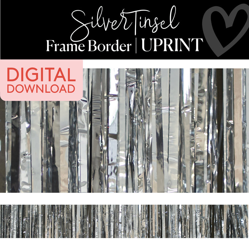 Silver Tinsel | Bulletin Board Borders | Printable Classroom Decor | Schoolgirl Style