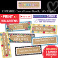 Load image into Gallery viewer, Editable Canva Walgreens Compatible Kraft Style Banner Bundle | 90s Teacher
