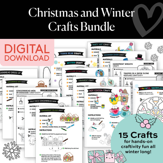 Printable Christmas and Winter Crafts Bundle