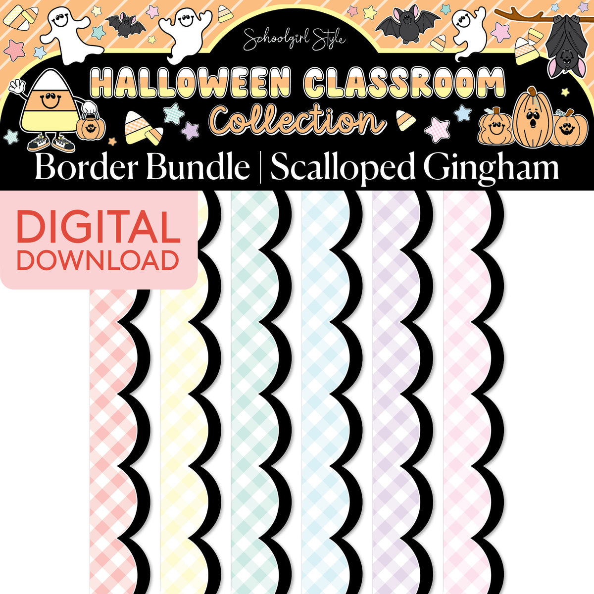 Printable Pastel Halloween Border Bundle 2
