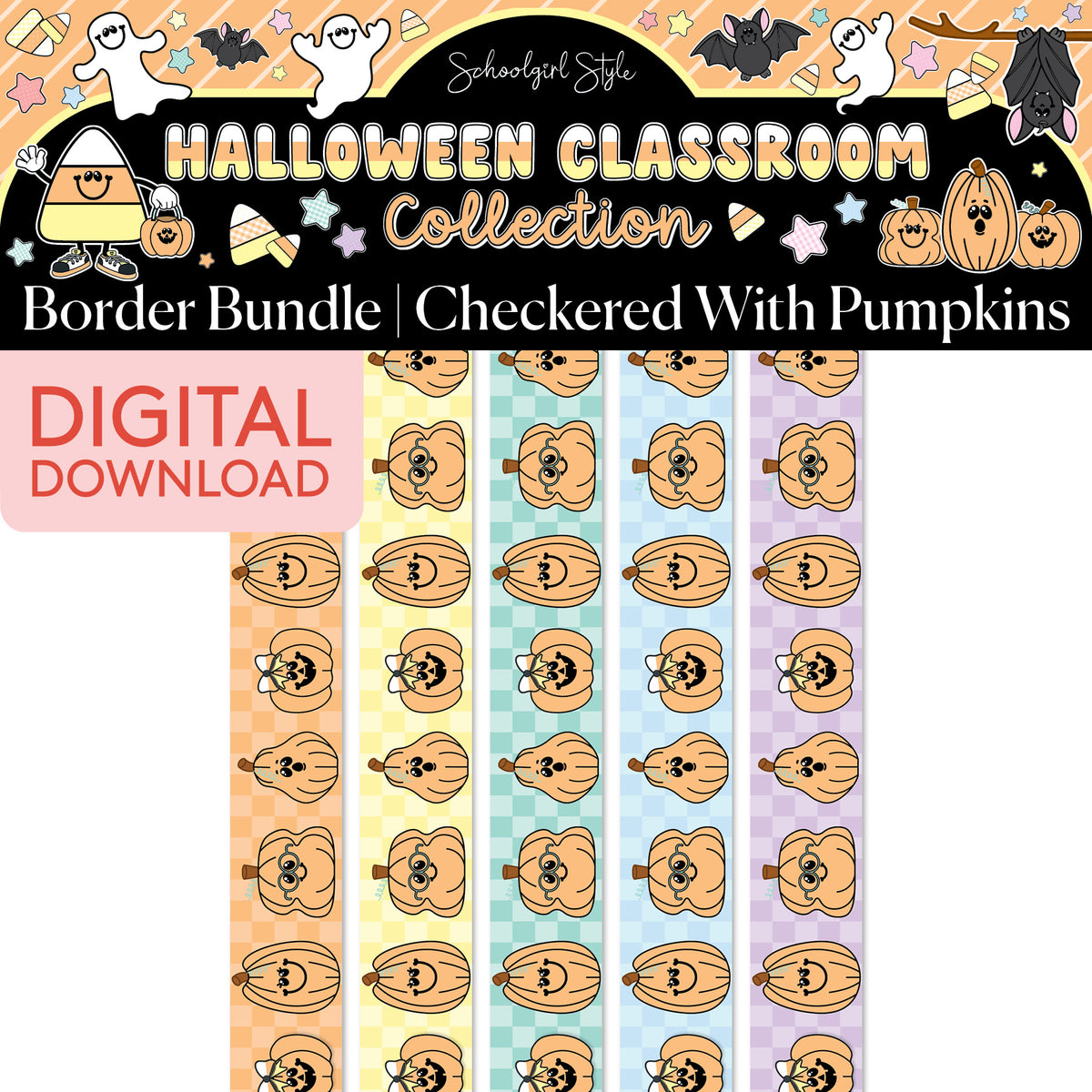 Printable Pastel Halloween Border Bundle 3
