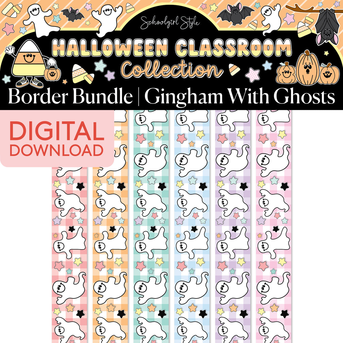 Printable Pastel Halloween Border Bundle 5