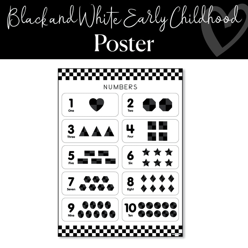 Black and White | Number Poster | Playground Press by Schoolgirl Style