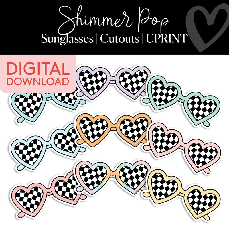 Sunglasses| Classroom Cut Outs | Shimmer Pop | Printable Classroom Decor | Schoolgirl Style