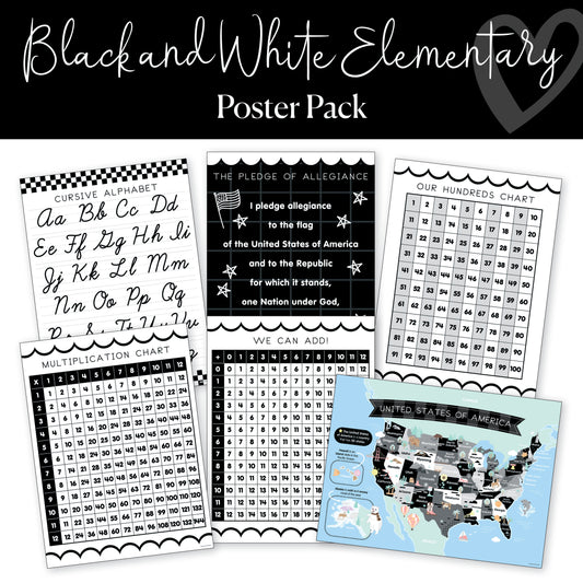 Black and White | Elementary Poster Pack