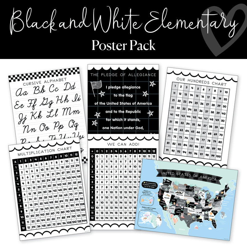 Black and White | Elementary Poster Pack