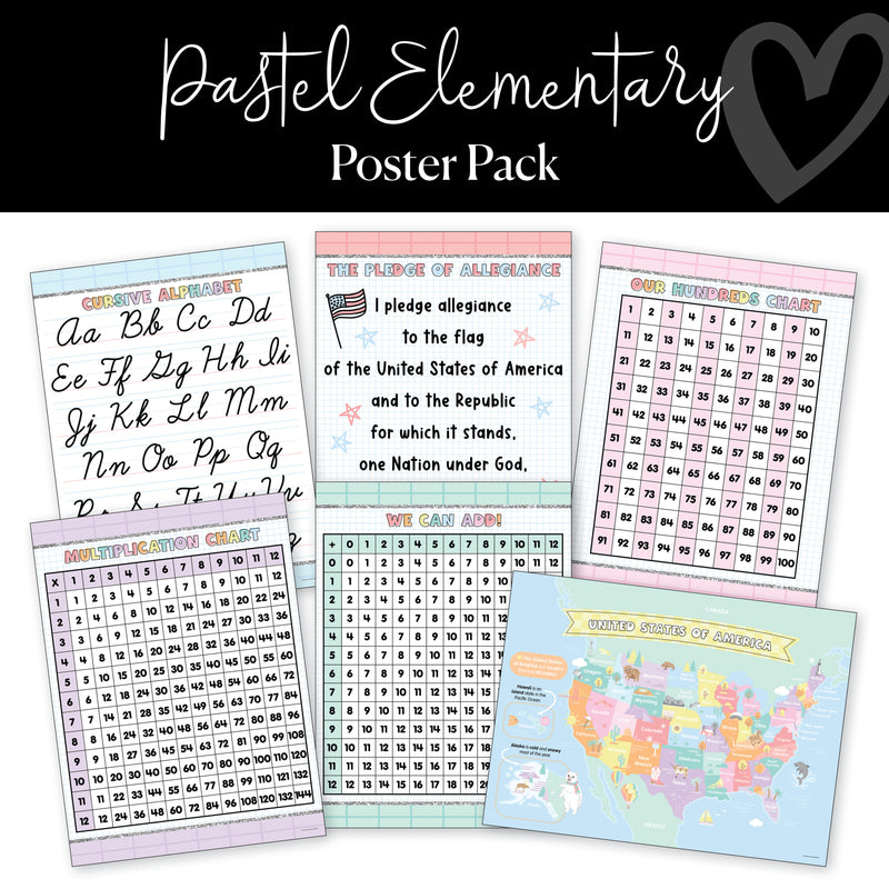 Pastel | Elementary Poster Pack