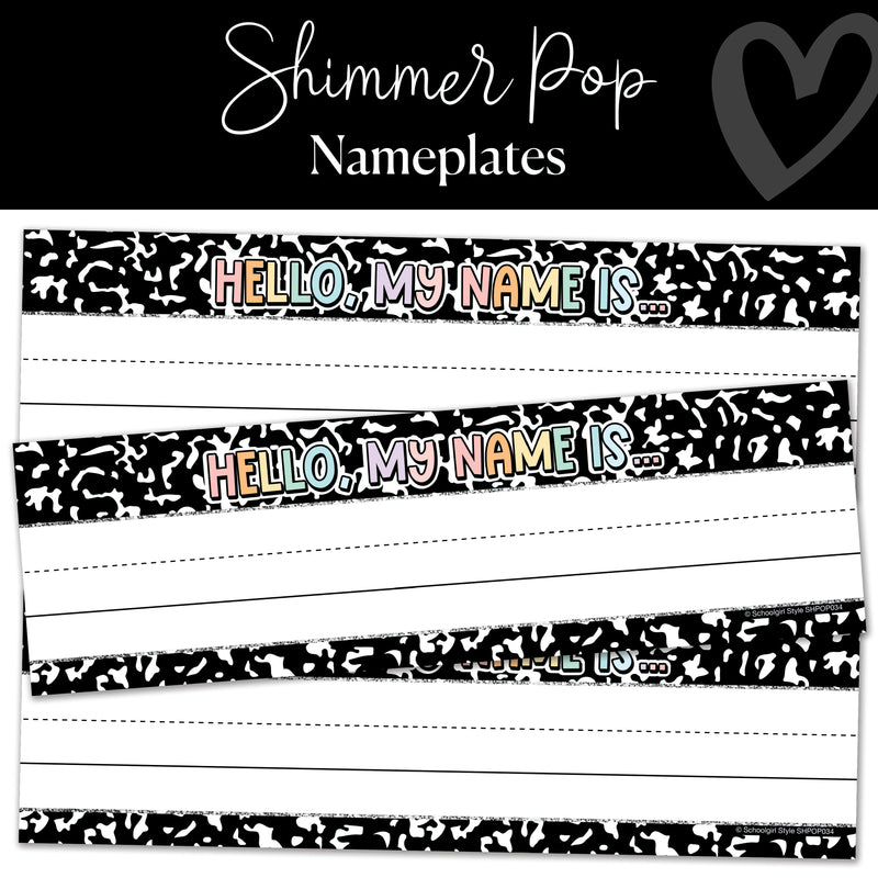 Name Plates | Shimmer Pop | Schoolgirl Style