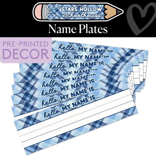 Plaid Name Plates | Stars Hollow Schoolhouse