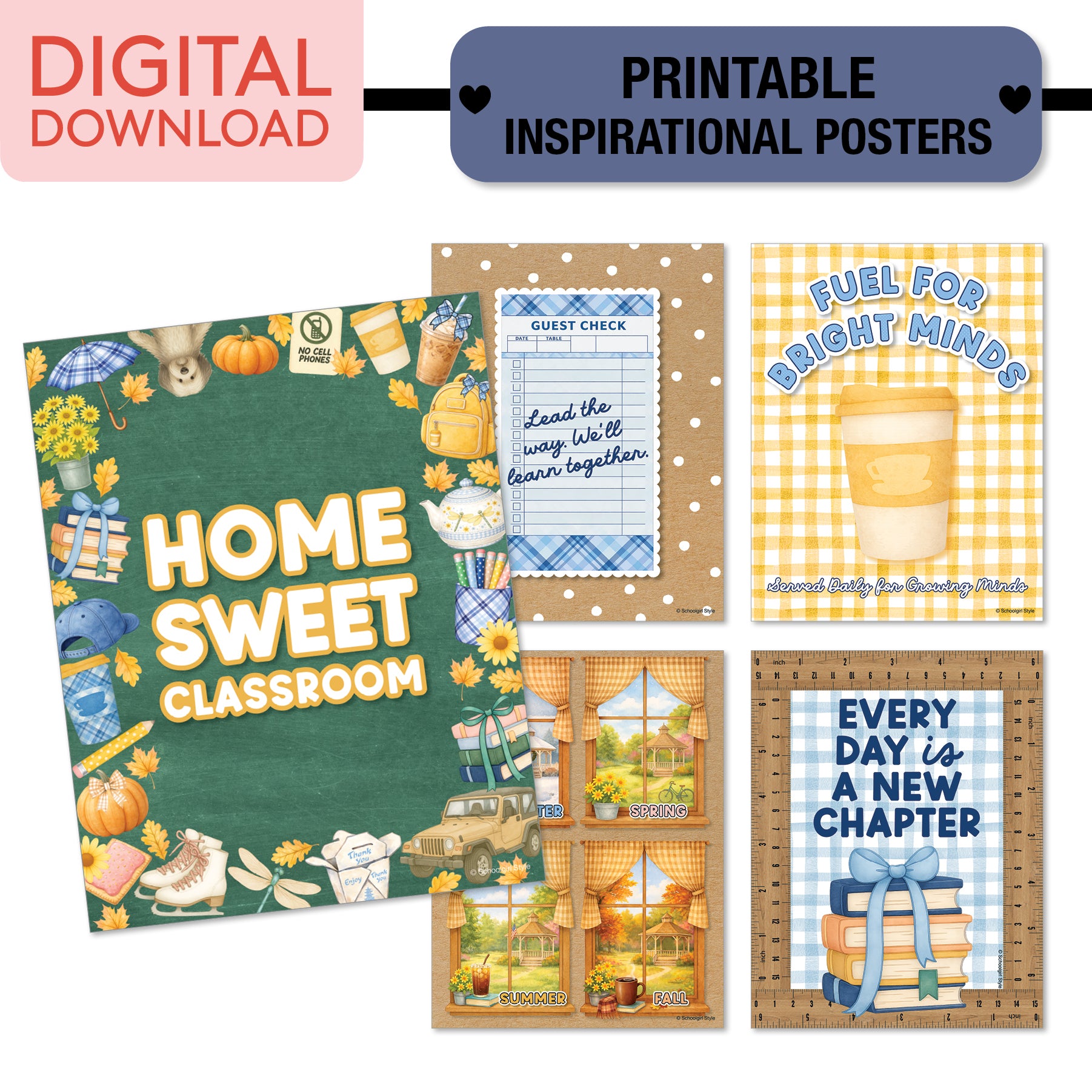 No Prep No Cut Classroom Decor Bundle | Stars Hollow Schoolhouse