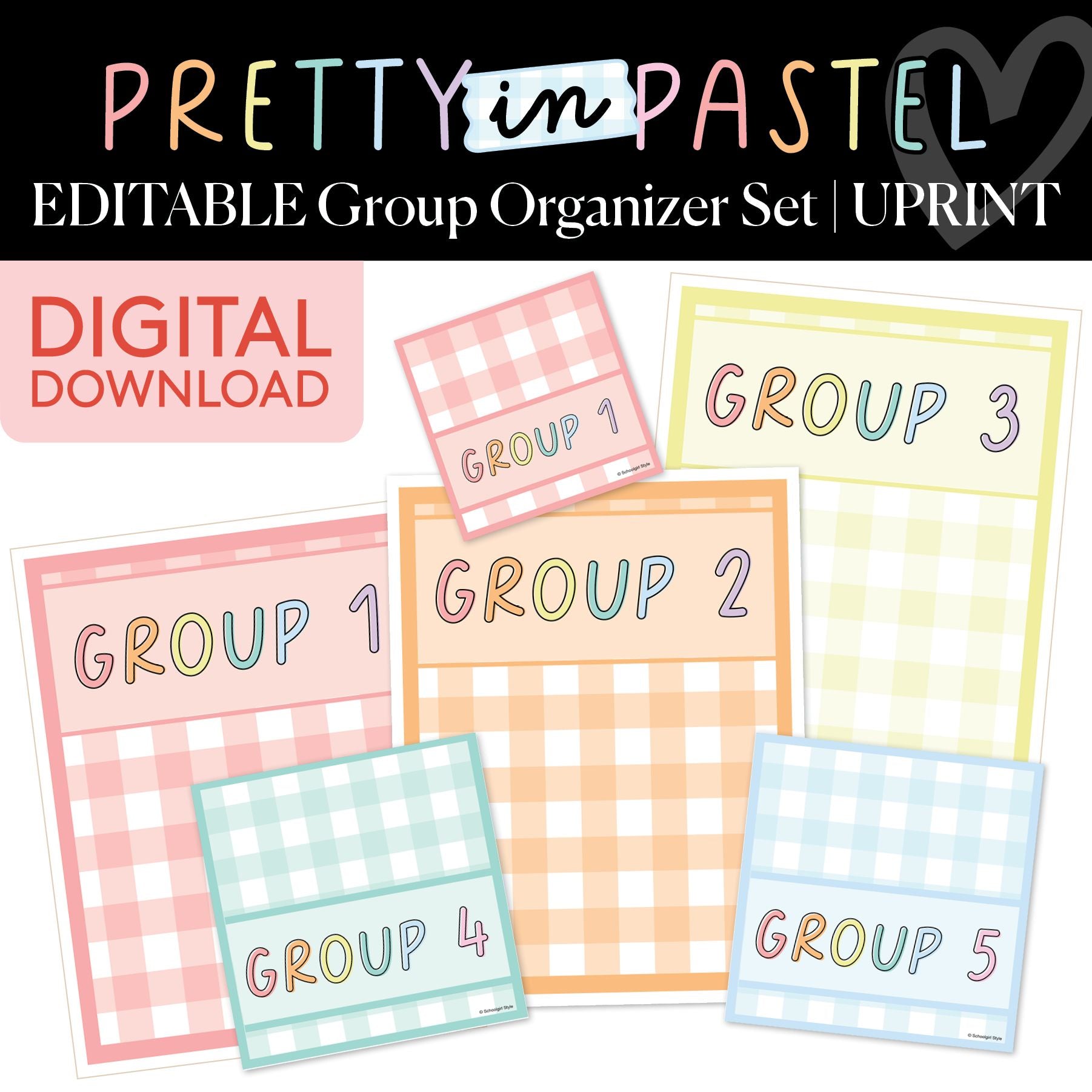 Printable Pastel Editable Group Organizer Set | Pretty in Pastel