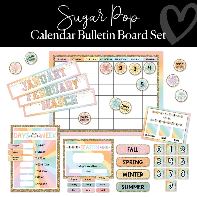Calendar | Bulletin Board Set | Sugar Pop | Schoolgirl Style