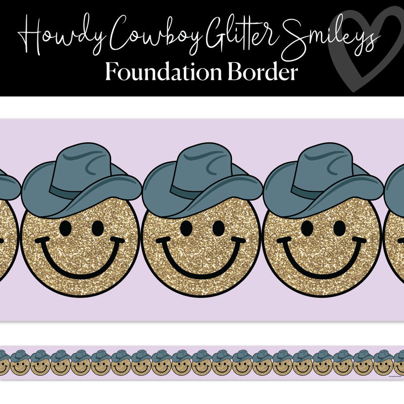 Howdy Cowboy Glitter Smileys | Bulletin Board Borders | Schoolgirl Style