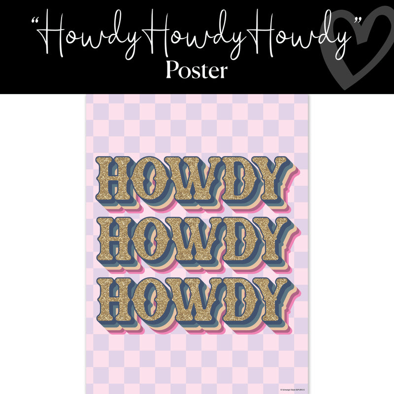 Howdy | Classroom Posters | Sparkly Spur | Schoolgirl Style