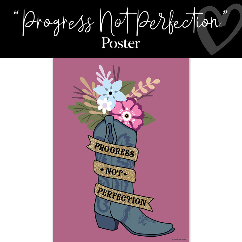 Progress Not Perfection | Classroom Posters | Sparkly Spur | Schoolgirl Style