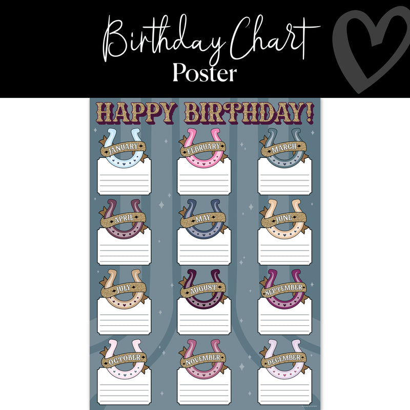 Birthday Chart | Classroom Posters | Sparkly Spur | Schoolgirl Style