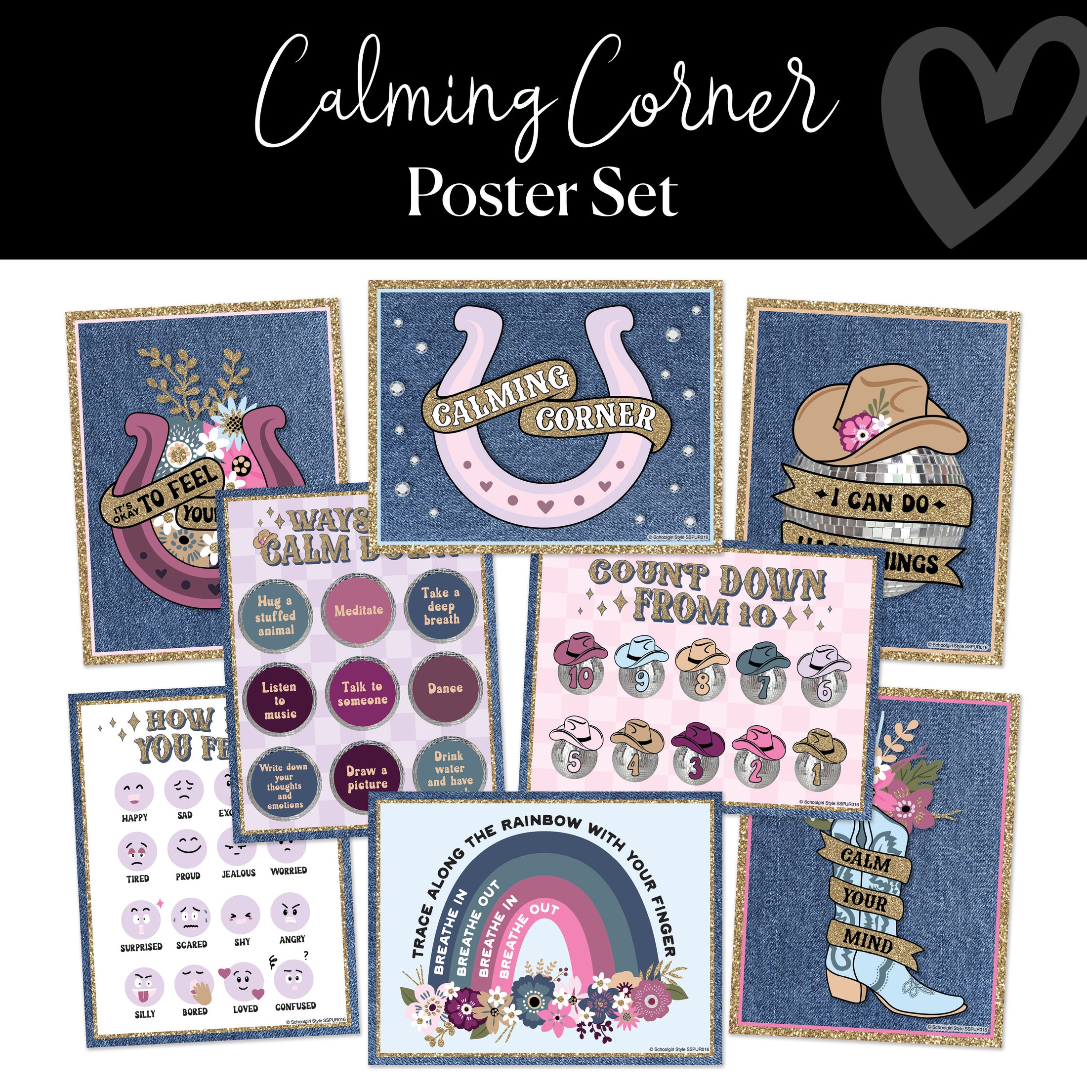 Sparkly Spur Pre-Printed Classroom Decor Bundle