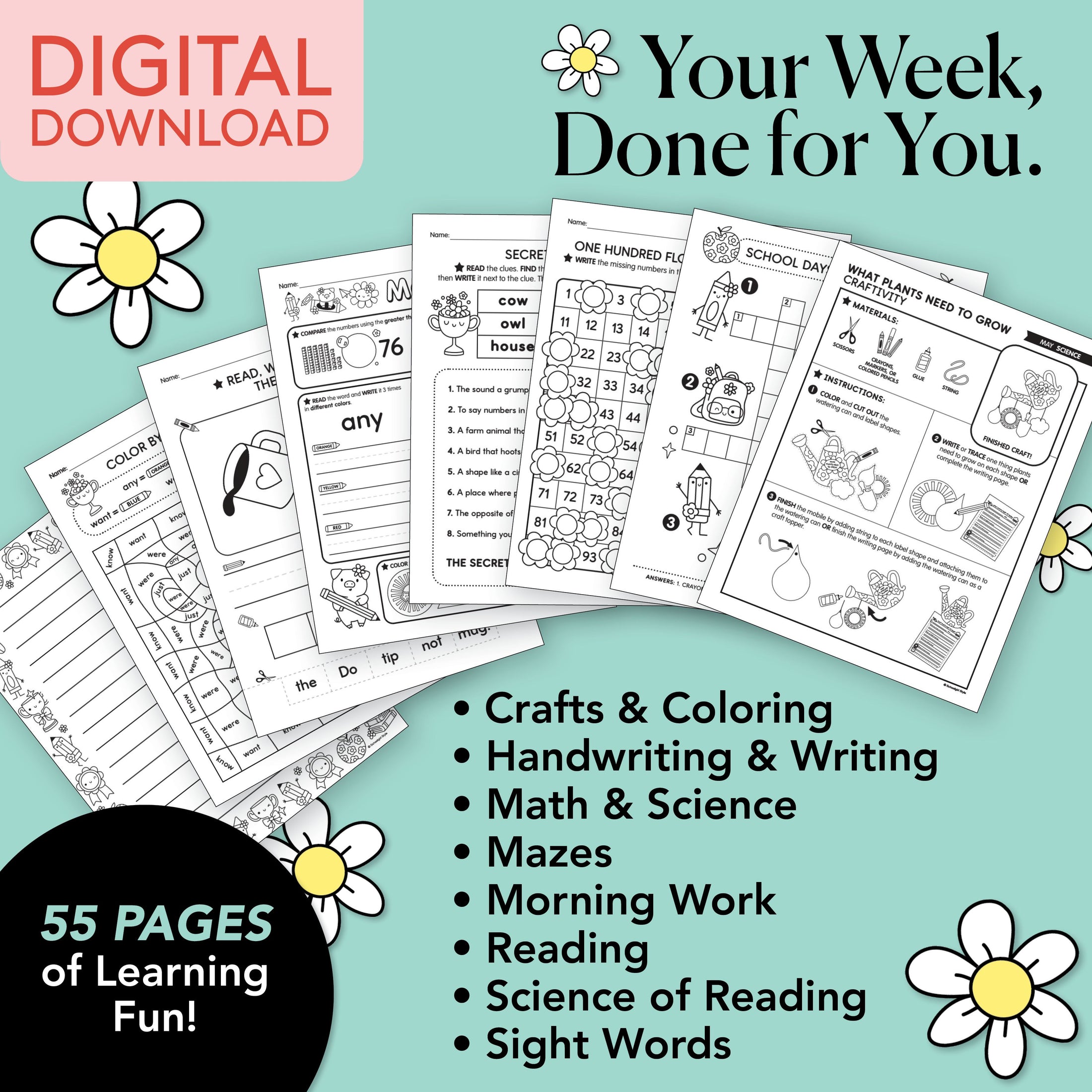 Printable First Grade May Week 4 Resources