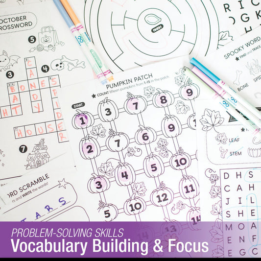 Printable October Mazes and Word Searches