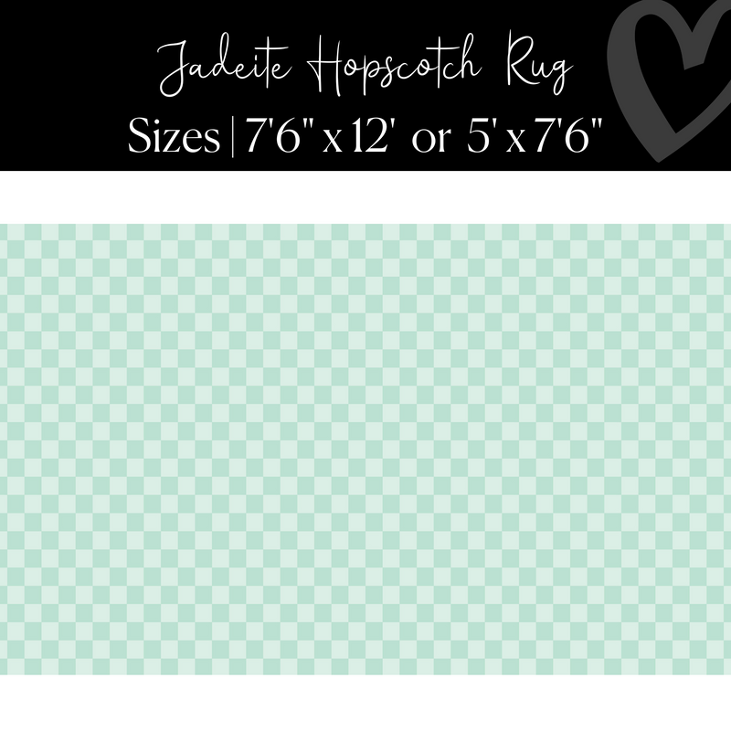 Mint Checkerboard Rug | Classroom Rug | Jadeite Hopscotch | Schoolgirl ...