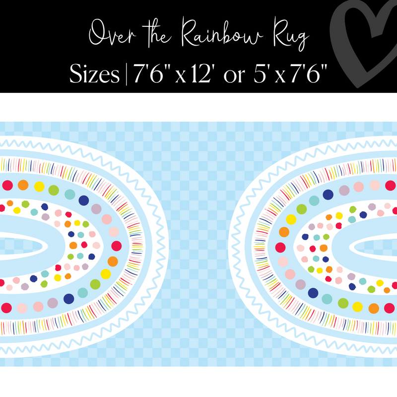 Over the Double Rainbow Checkerboard Rug Classroom Rug by Flagship